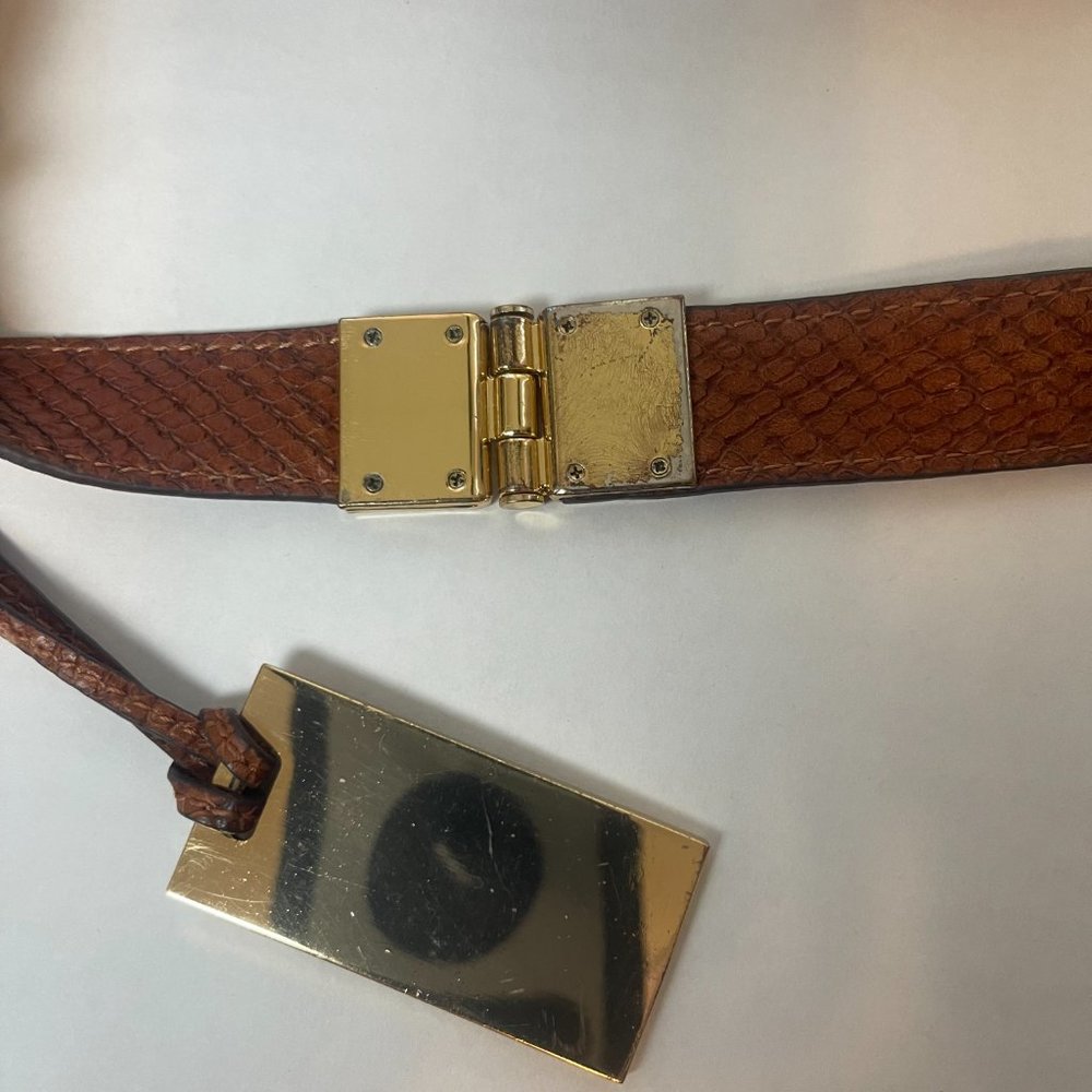 Vince Camuto Brown Snake like Leather Purse - Picture 13 of 15
